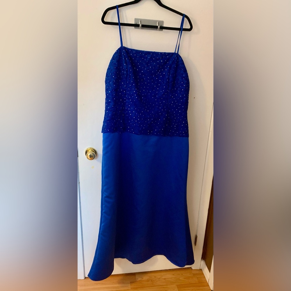 MAY QUEEN COUTURE plus gown royal blue